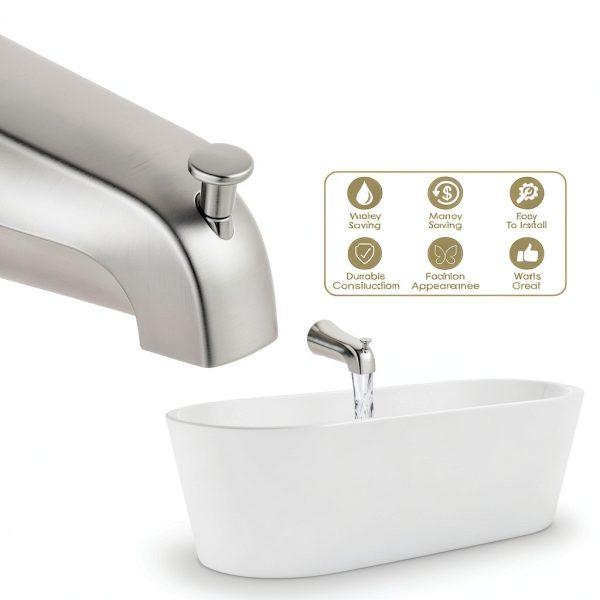 Enhon Slip On Diverter Tub Spout Brushed Nickel Bathroom-3