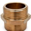 QWORK Fire Hose Adapter Brass 1-1/2 NPT NH Double Male-4