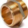 QWORK Fire Hose Adapter Brass 1-1/2 NPT NH Double Male-1