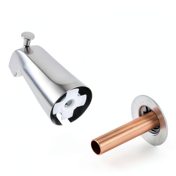 Enhon Slip On Diverter Tub Spout Brushed Nickel Bathroom-2