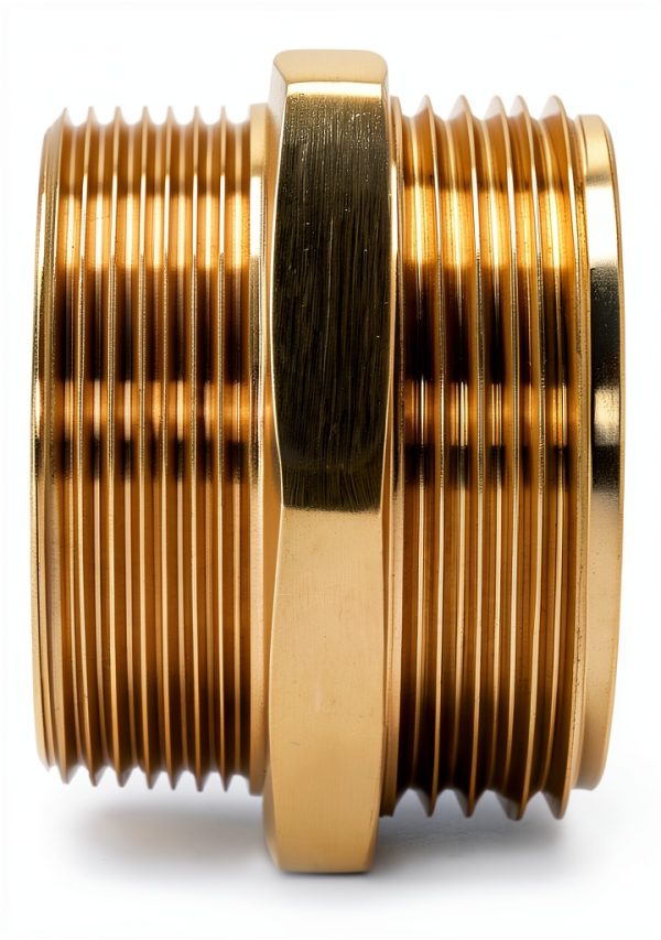 QWORK Fire Hose Adapter Brass 1-1/2 NPT NH Double Male-3