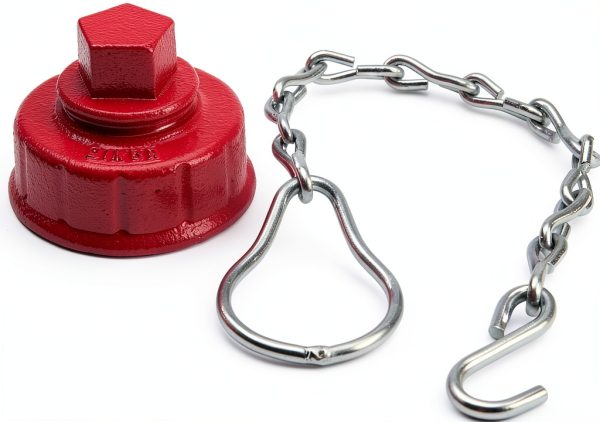 Fire Hose Cap 2.5 Inch NPT Iron Red FireHoseDirect FHC25F-5