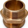 QWORK Fire Hose Adapter Brass 1-1/2 NPT NH Double Male-2