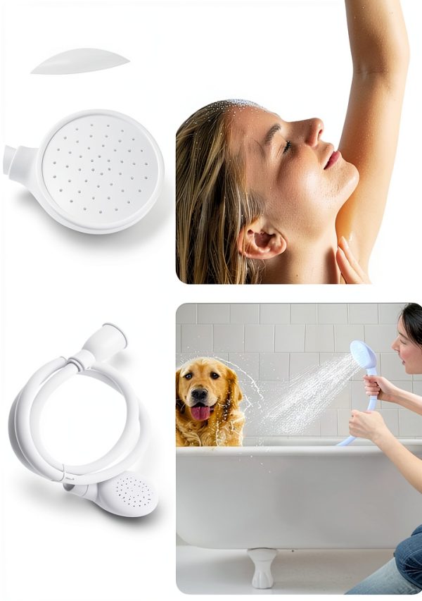 iHMeiju Faucet Spray Hose PVC ABS White Easy Install-4