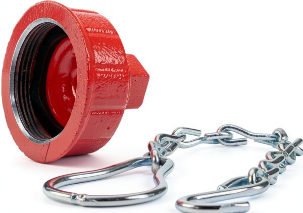 Fire Hose Cap 2.5 Inch NPT Iron Red FireHoseDirect FHC25F-3