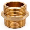 QWORK Fire Hose Adapter Brass 1-1/2 NPT NH Double Male-0