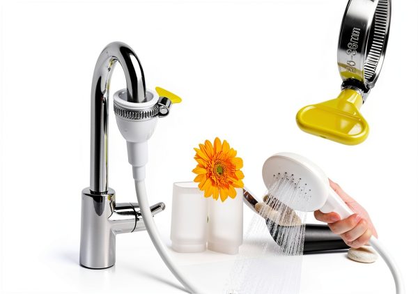 U-BCOO Faucet Spray Hose White Metal Modern Design-3