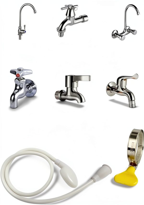 U-BCOO Faucet Spray Hose White Metal Modern Design-4