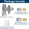 YUHX 3/8 Compression Tee Valve Brass Chrome Stainless Steel-7