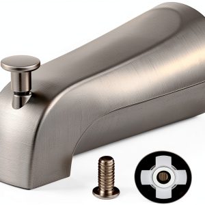Enhon Slip On Diverter Tub Spout Brushed Nickel Bathroom-0